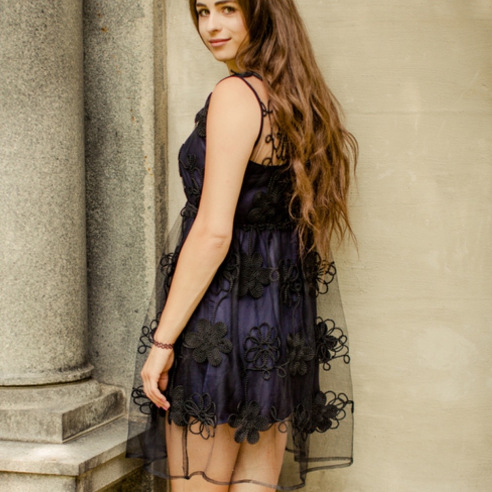 Unique Mesh Embroidered Dress
